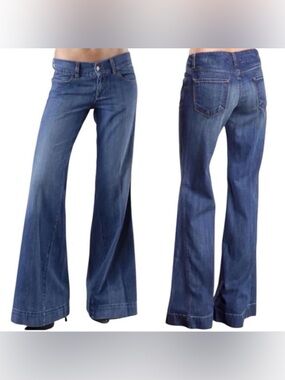 J Brand Women's Wide-Leg Jeans in Blue Wash Size 31